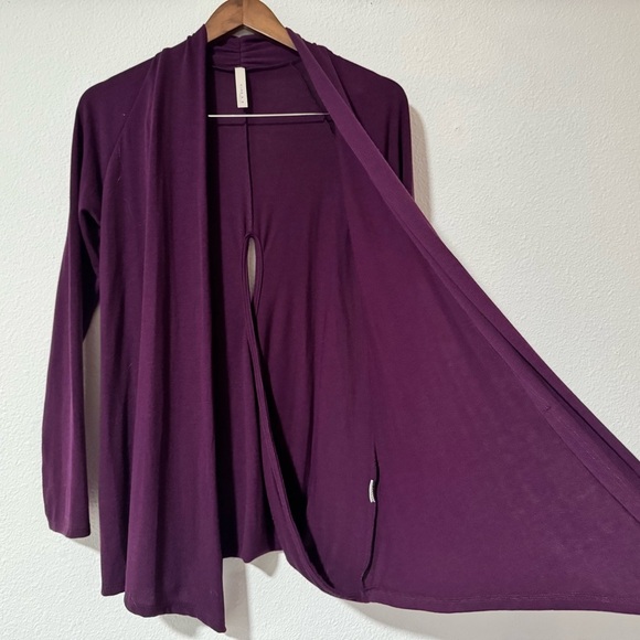 Gilli Minimalist Cross Back Open Front Cardigan Jacket Sweater Sz Medium - Picture 4 of 10